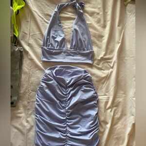 SHEIN Purple Ruched Skirt & Top